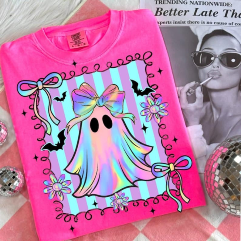 Pastel Ghost Frame DTF transfer
