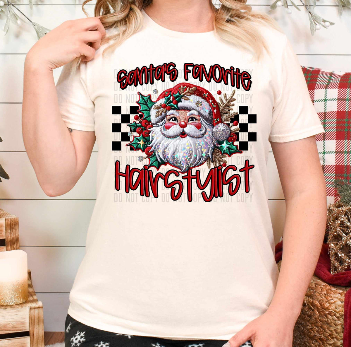 Santa’s favorite hairstylist (caplinger) 62814 DTF transfer