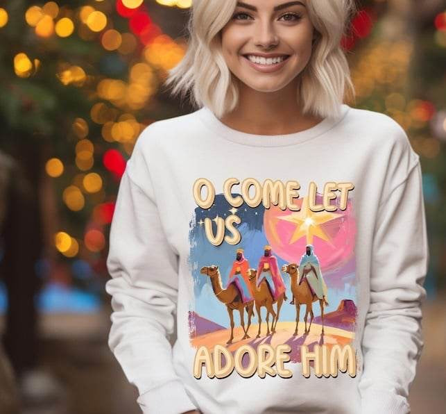 O come let us adore him wisemen 64279 DTF transfer