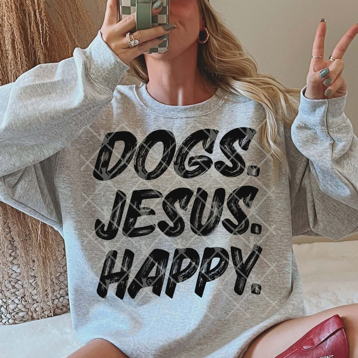Dogs Jesus Happy (TTD) DTF Transfer