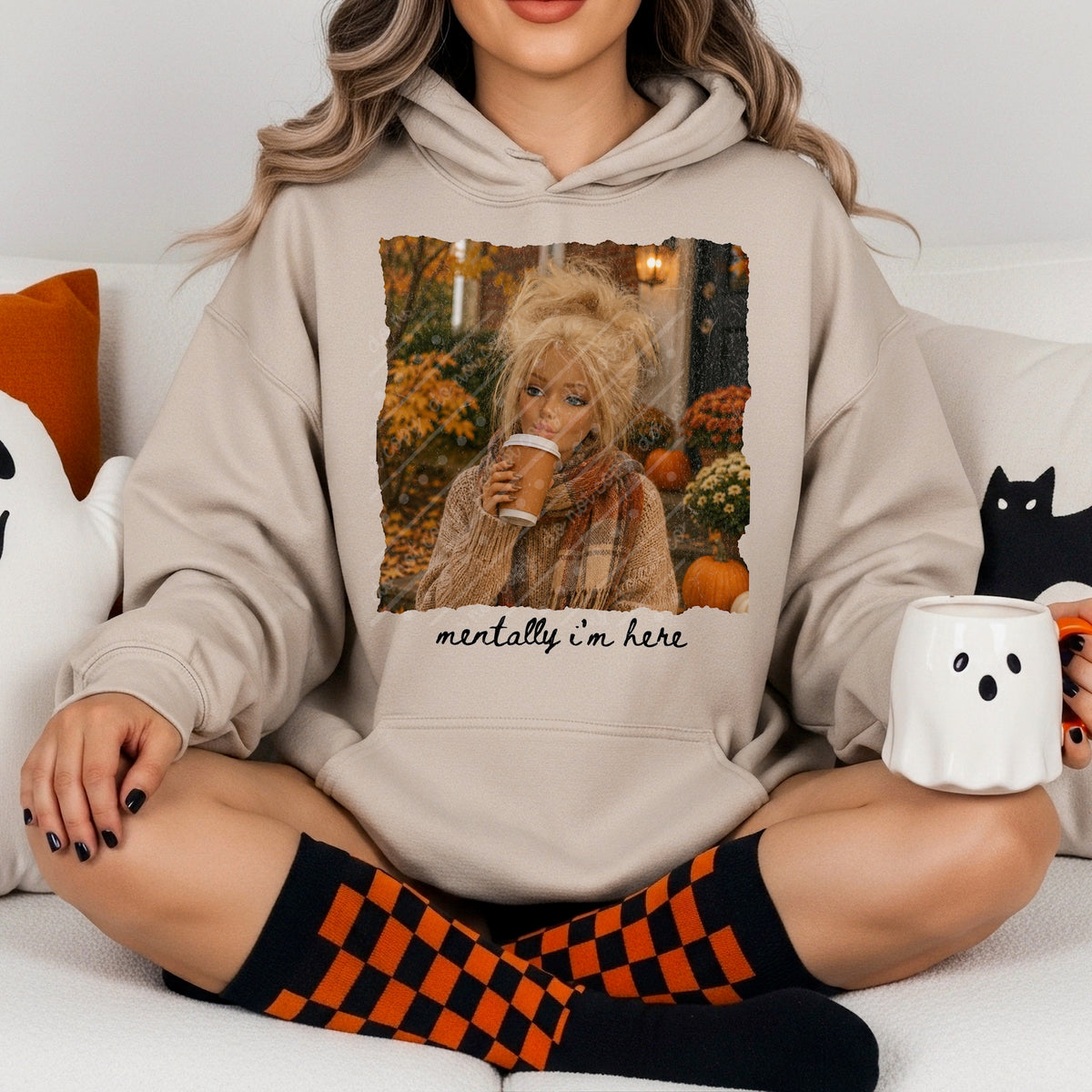 Mentally I’m here fall girl DTF Transfer