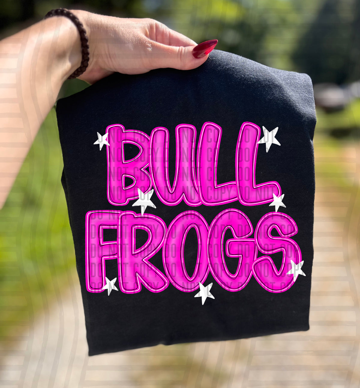 Bullfrogs Pink And Preppy Split 112865 DTF transfer