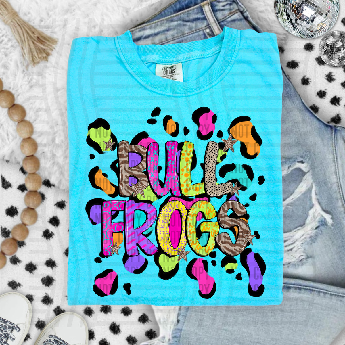 Bullfrogs Funky Mix Up Leopard Mascot (Caplinger) DTF transfer