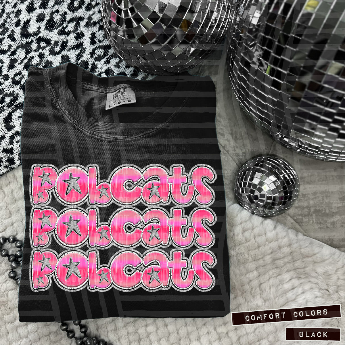 Bobcats Pink Stacked (Caplinger) 101892 DTF transfer