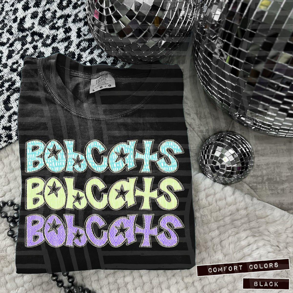Bobcats Pastel Star Stacked (Caplinger) 101563 DTF transfer