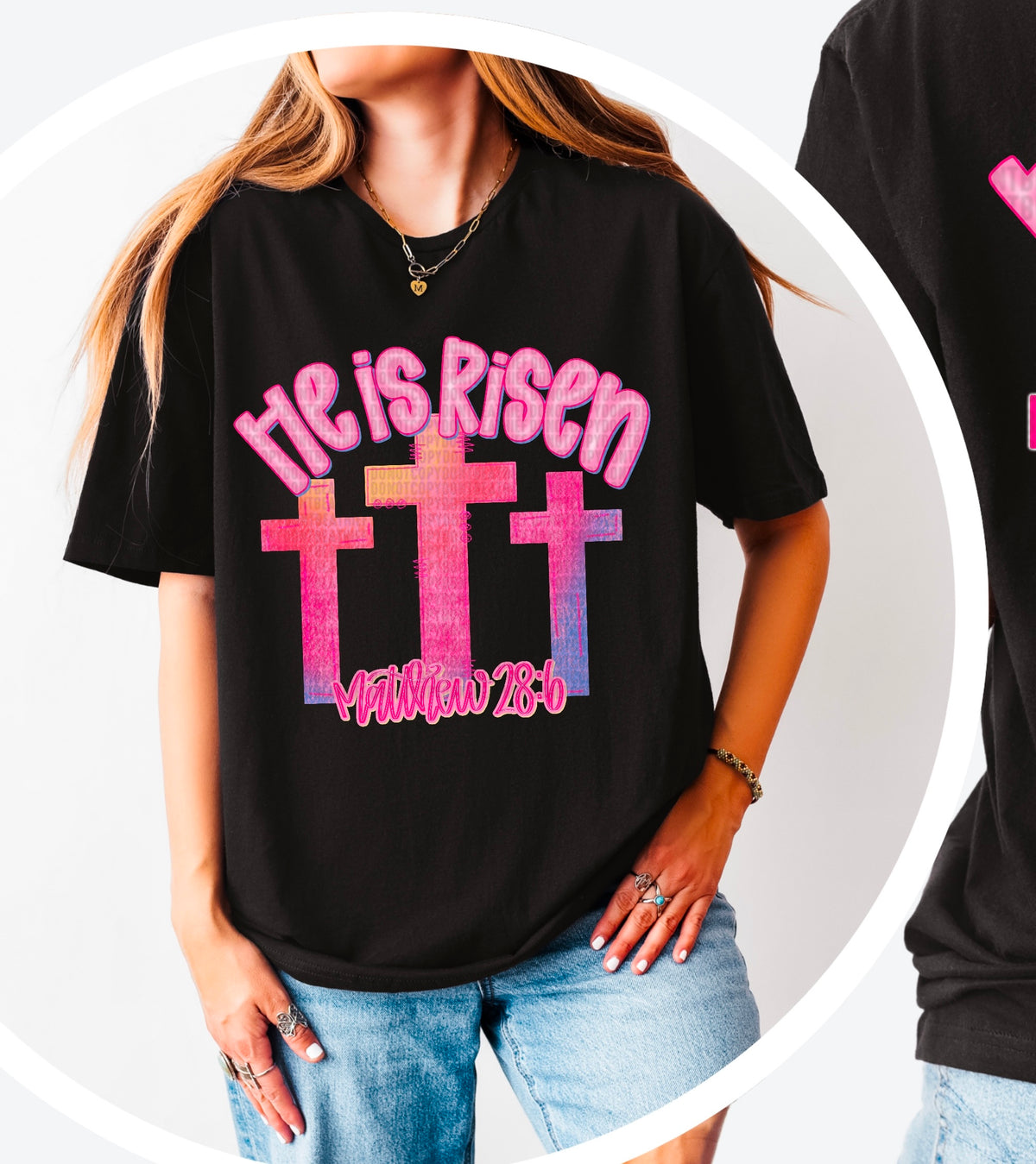He is risen colorful crosses 90303 DTF transfer