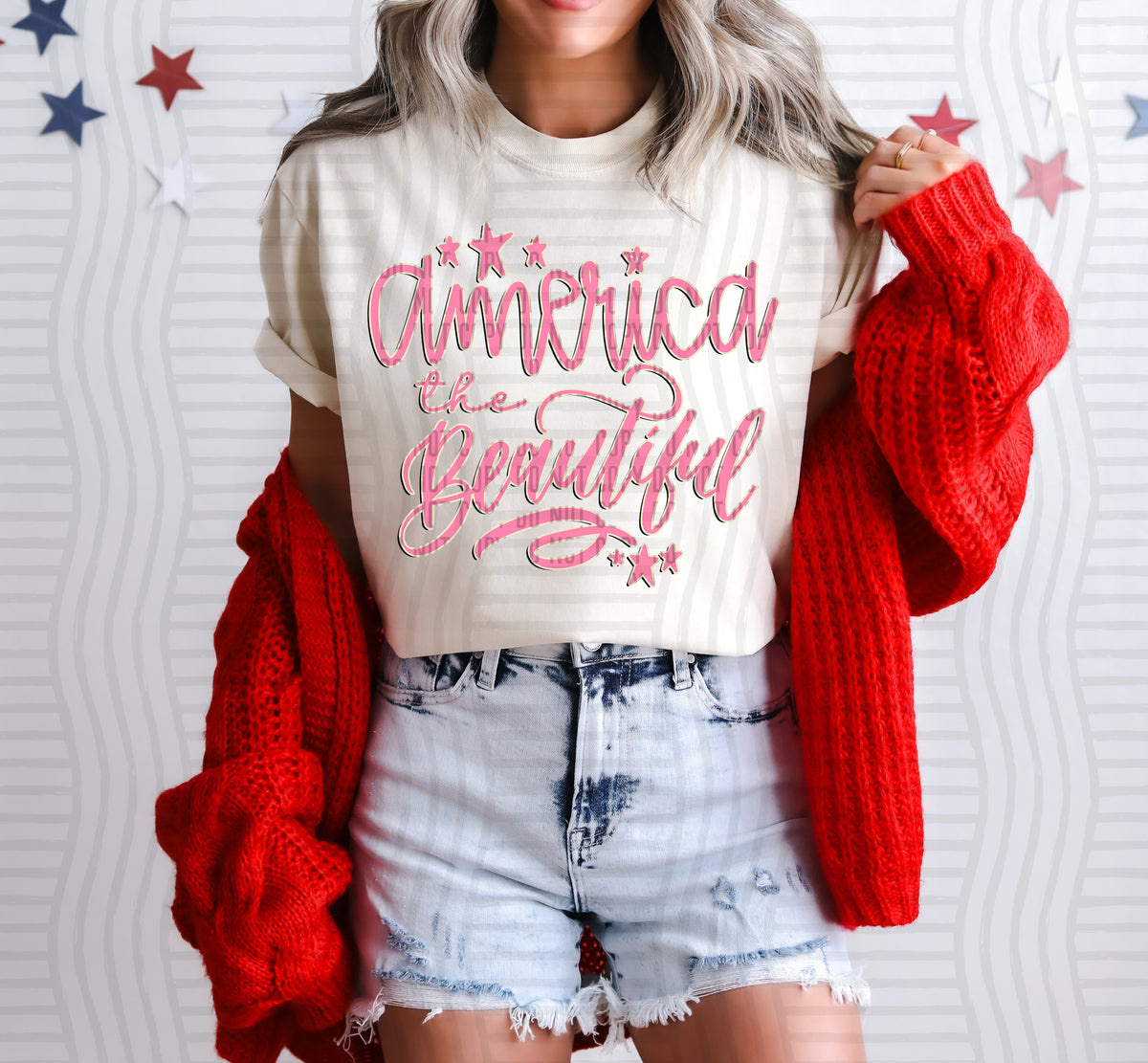America the beautiful PINK (Caplinger) dtf transfer