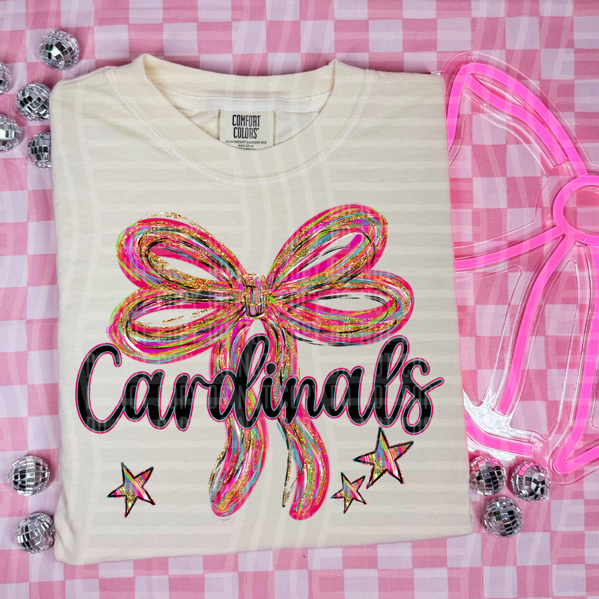 Cardinals Whimsical Bow (caplinger) DTF transfer