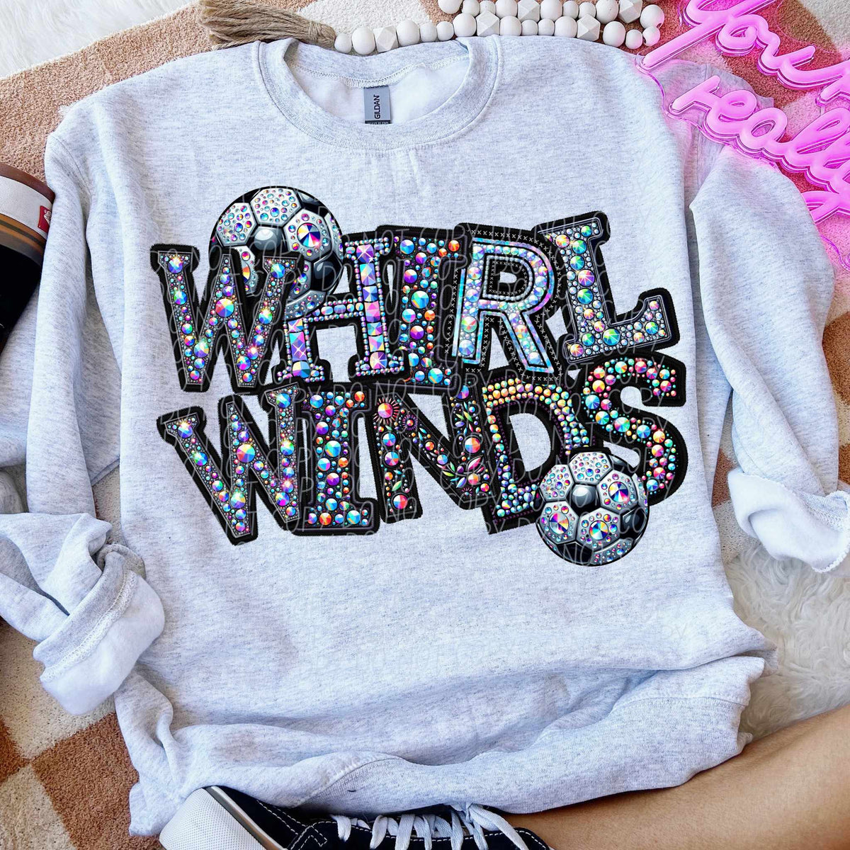 Whirlwinds rhinestone soccer (CITY) 77172 DTF transfer