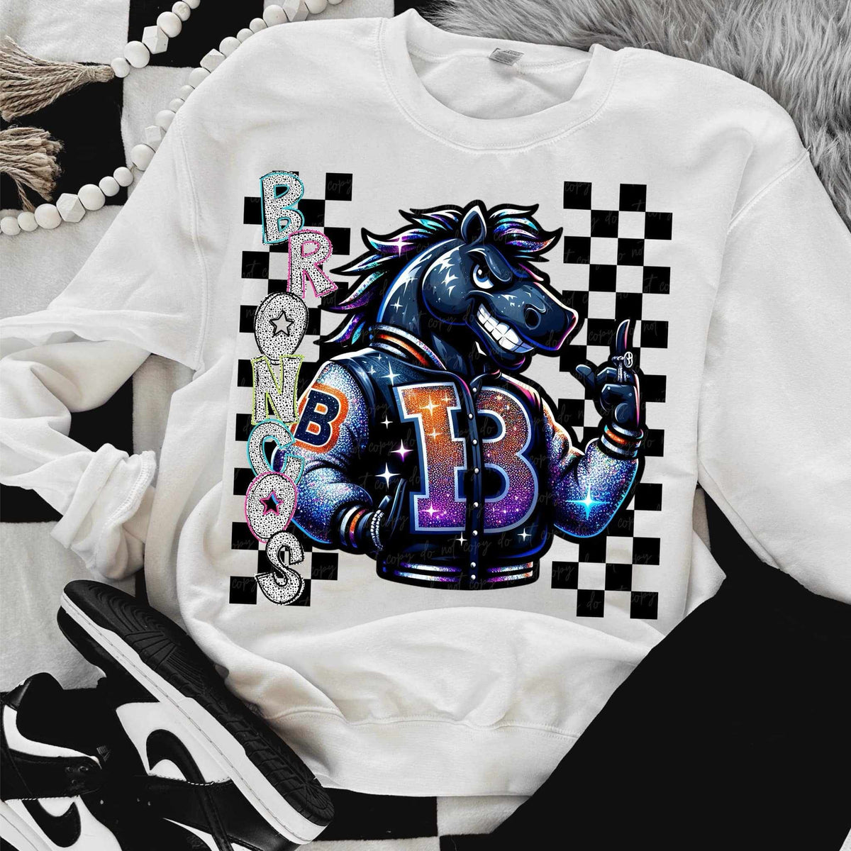 Broncos Dalmatian filled with mascot (VIRGO) 58062 DTF transfer