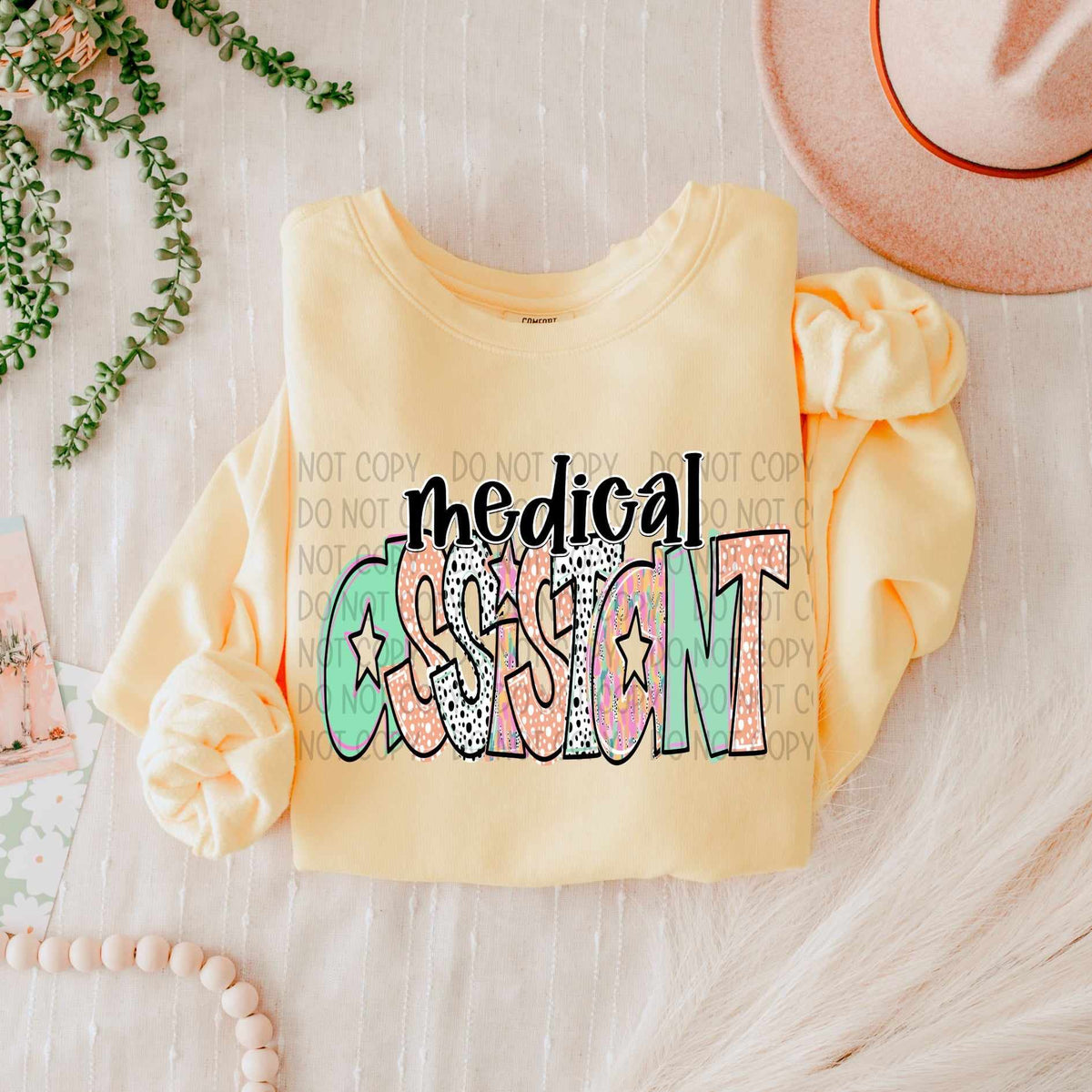 Medical assistant peach and green (SW) 58399 DTF transfer