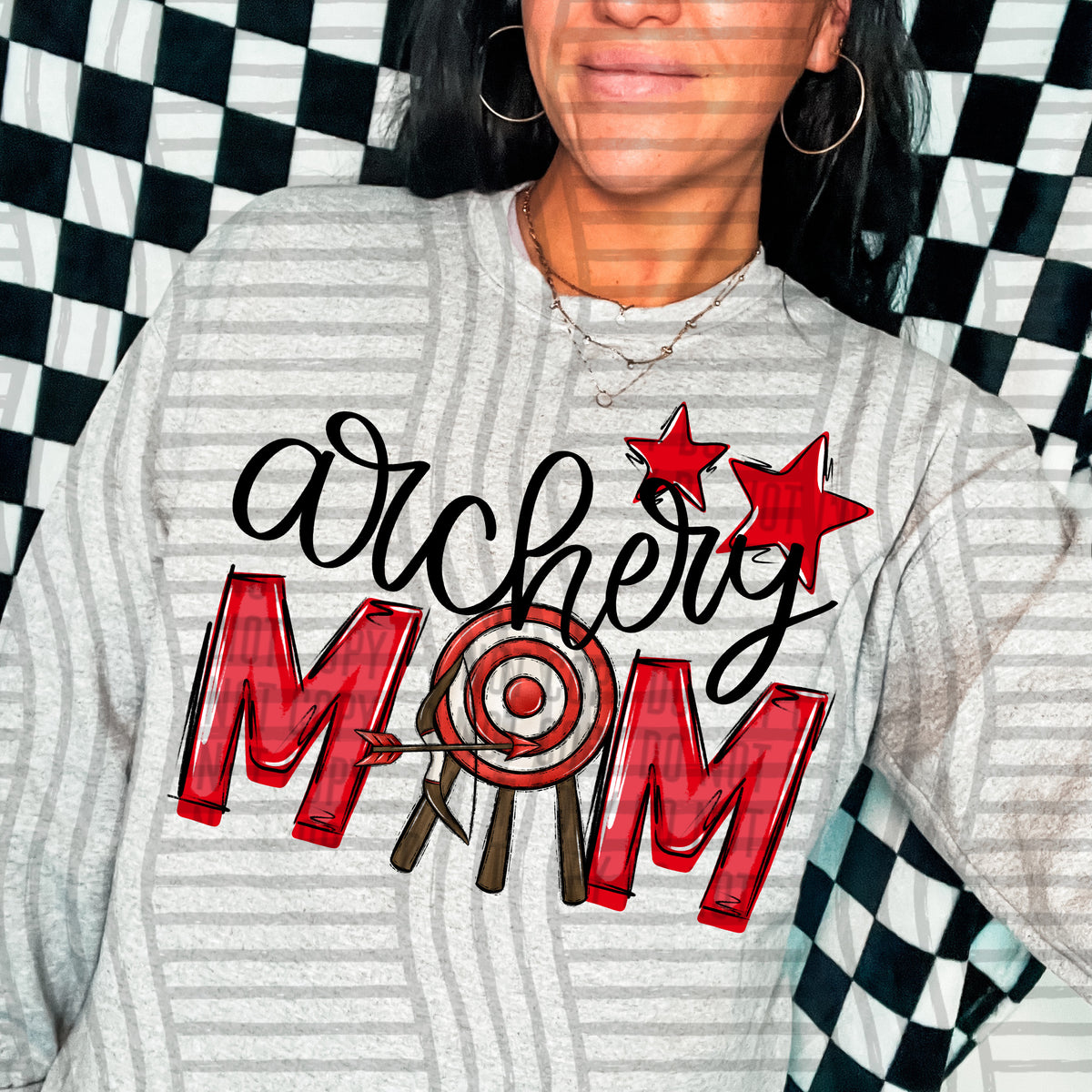 archery mom red stars (Caplinger) DTF transfer