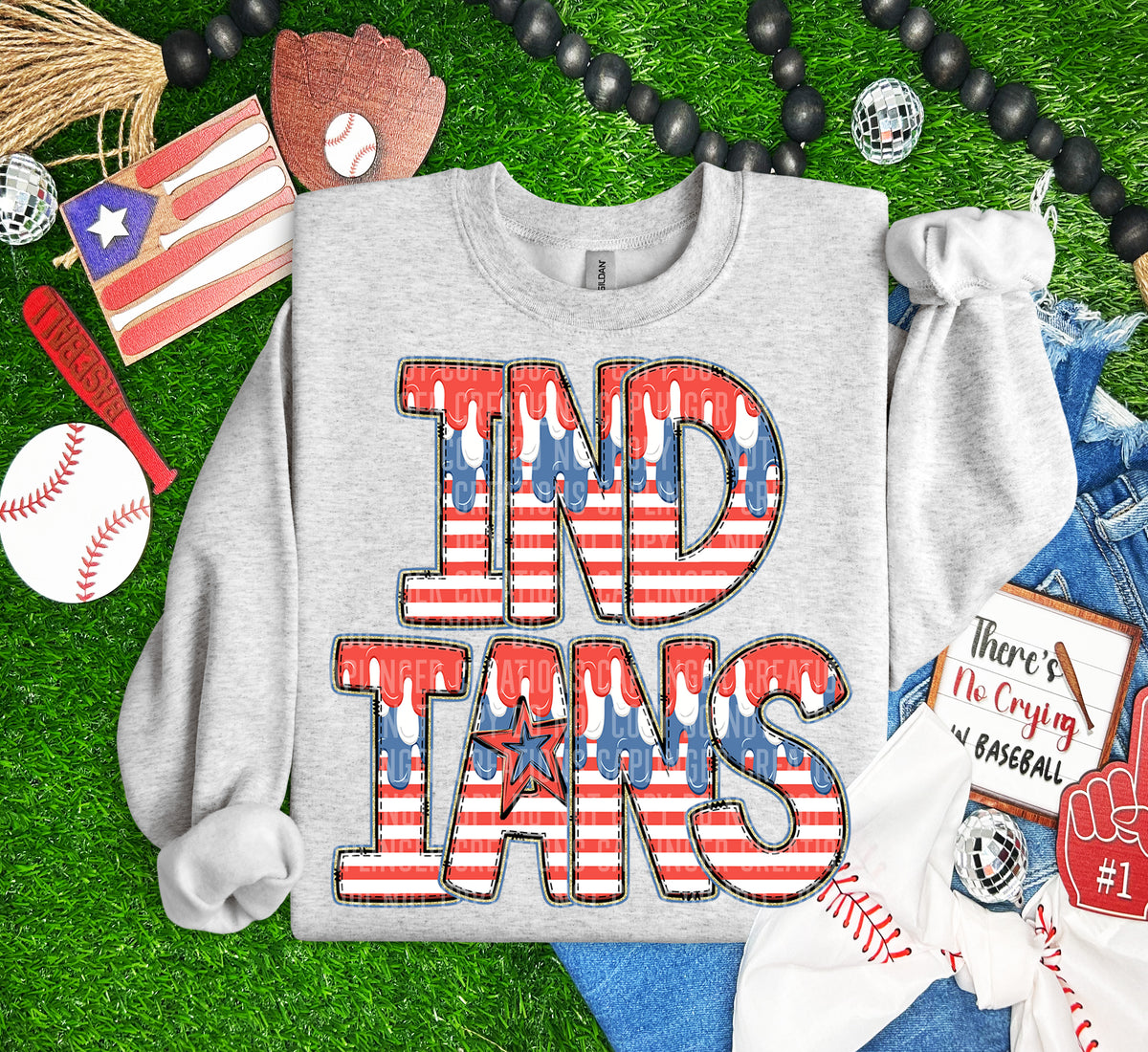 Indians drip (Caplinger) DTF transfer
