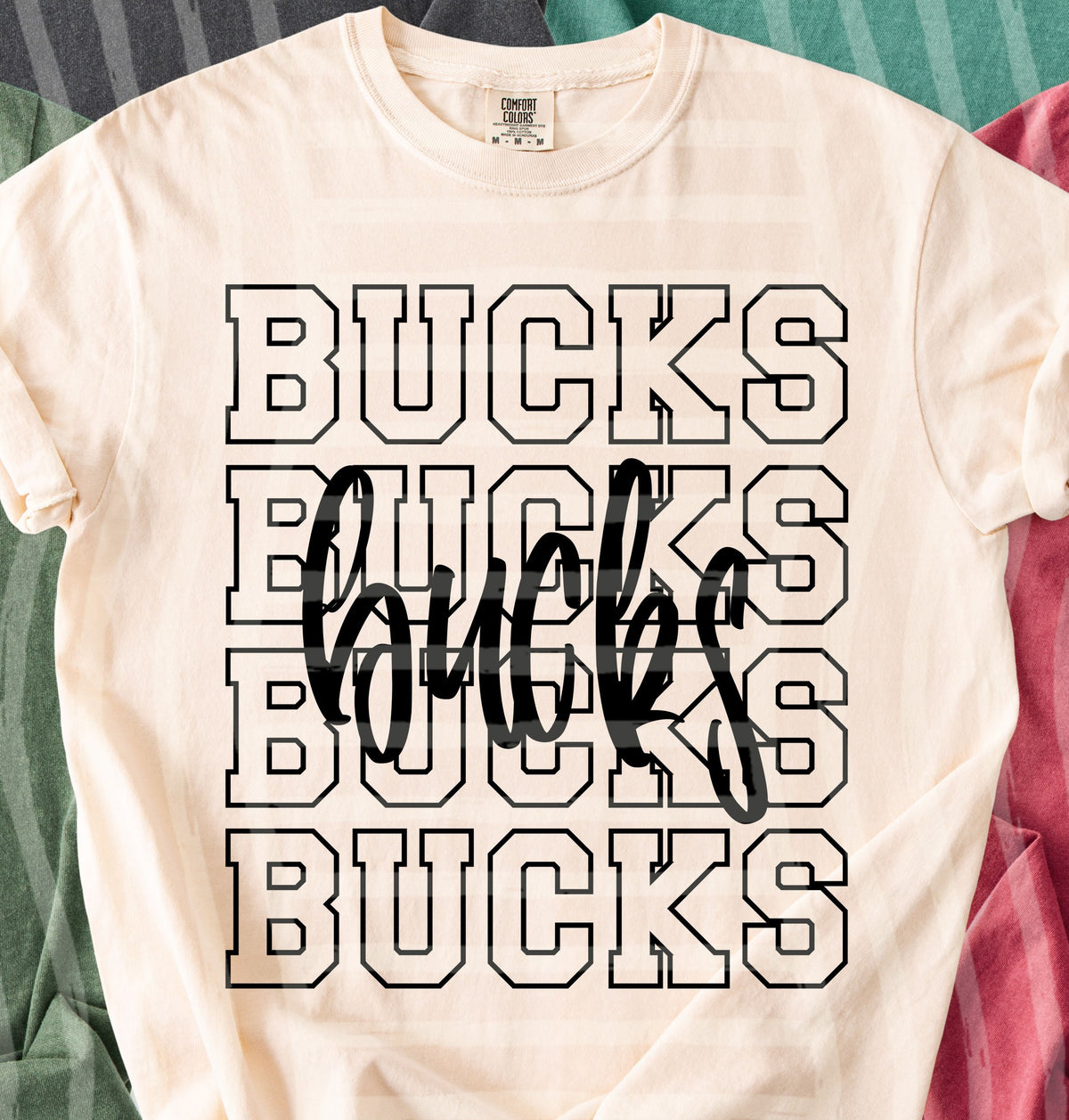 bucks simple stacked outlines (Caplinger) DTF Transfer