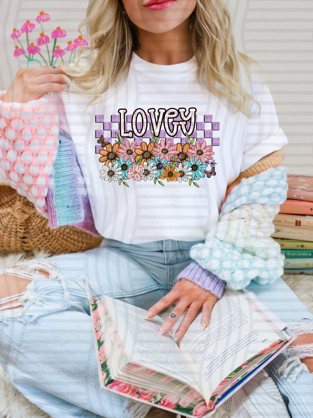 Lovey flower underline (Caplinger) DTF Transfer