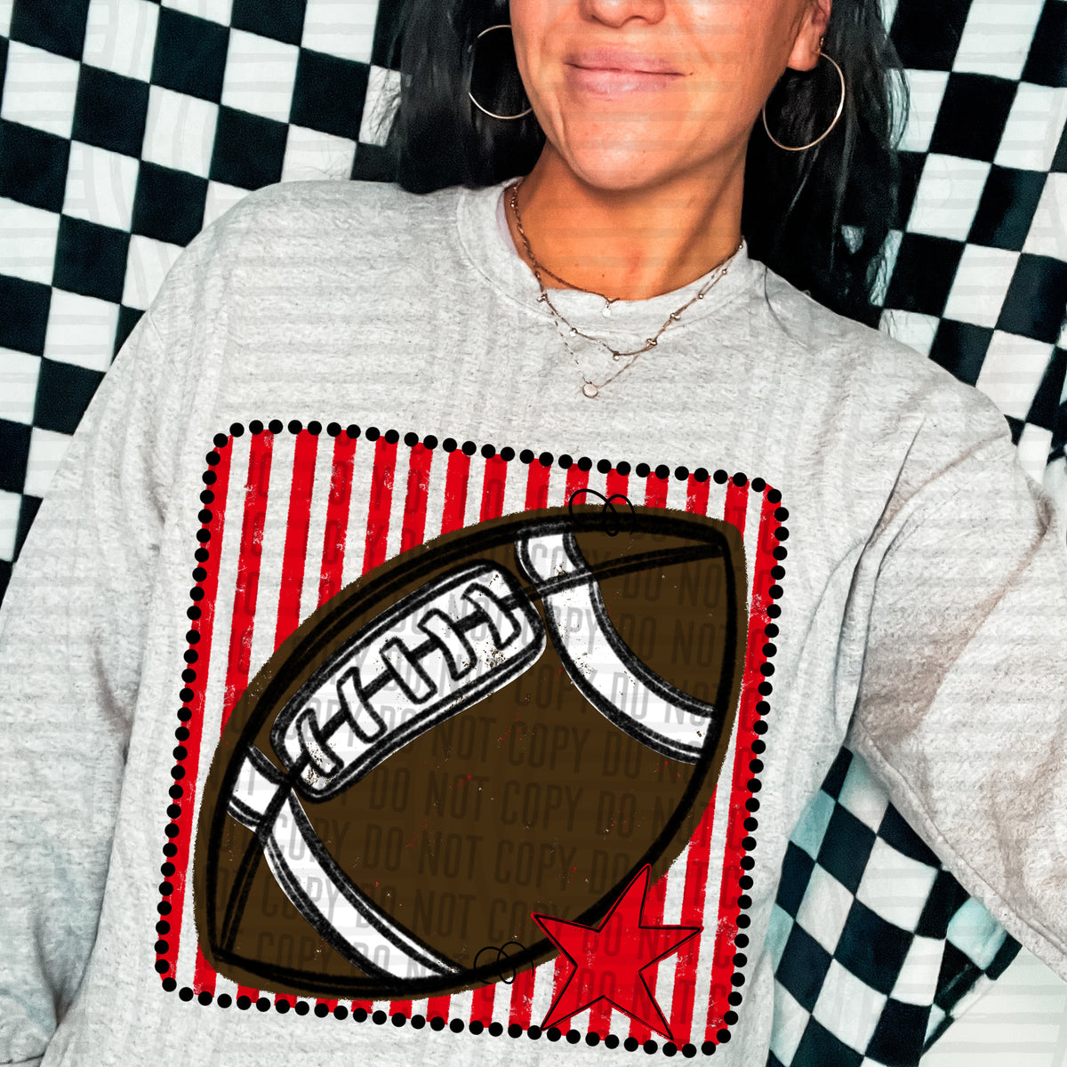 Football red striped frame (Caplinger) DTF transfer