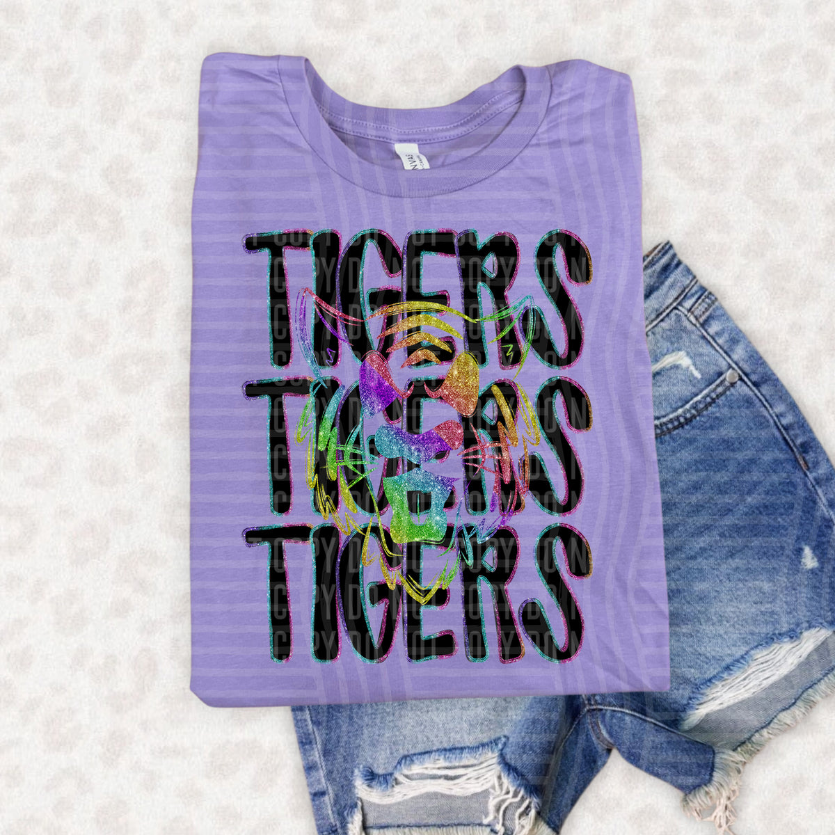 Tigers Word Stacked 108501 DTF Transfer