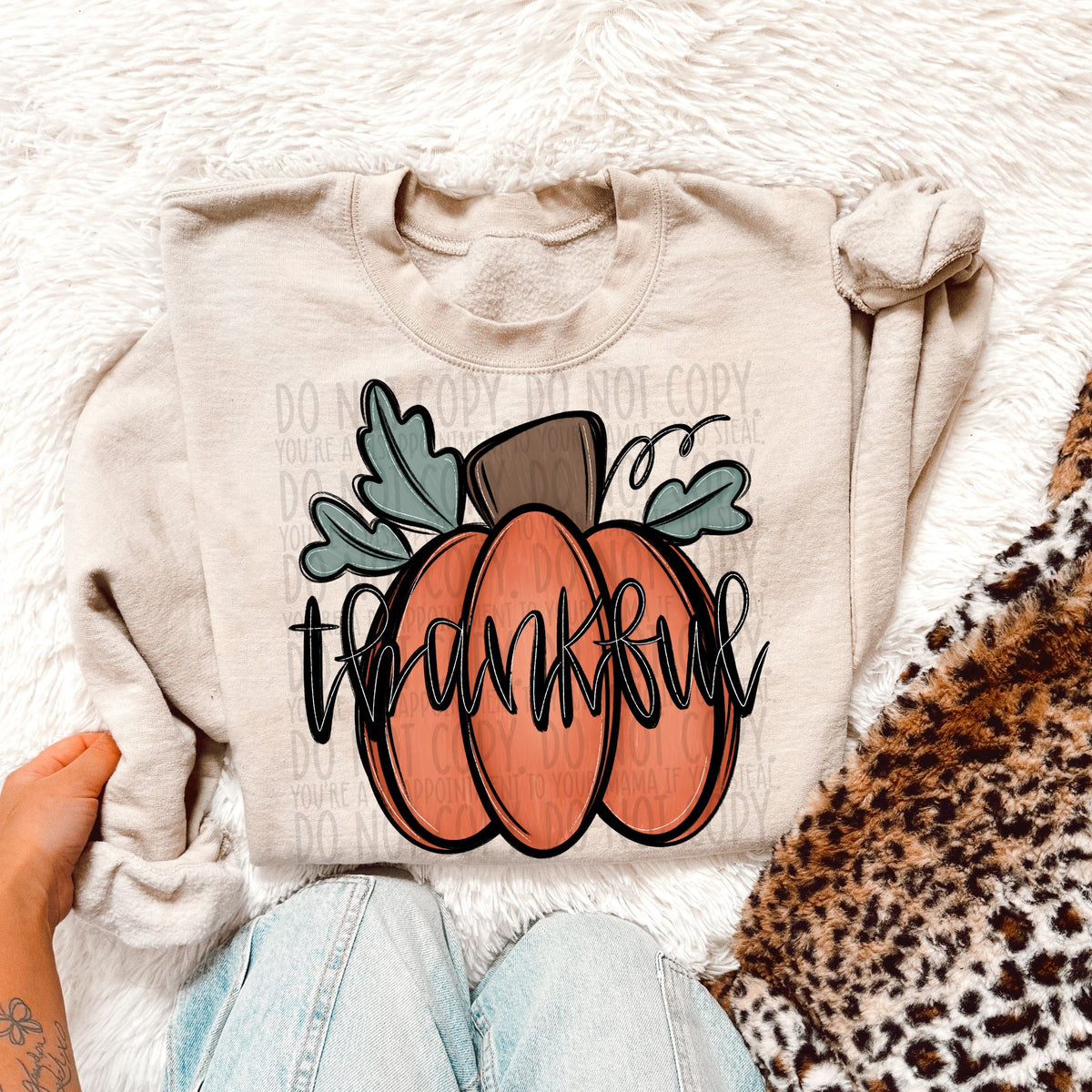 Thankful with pumpkin (SWD) DTF transfer