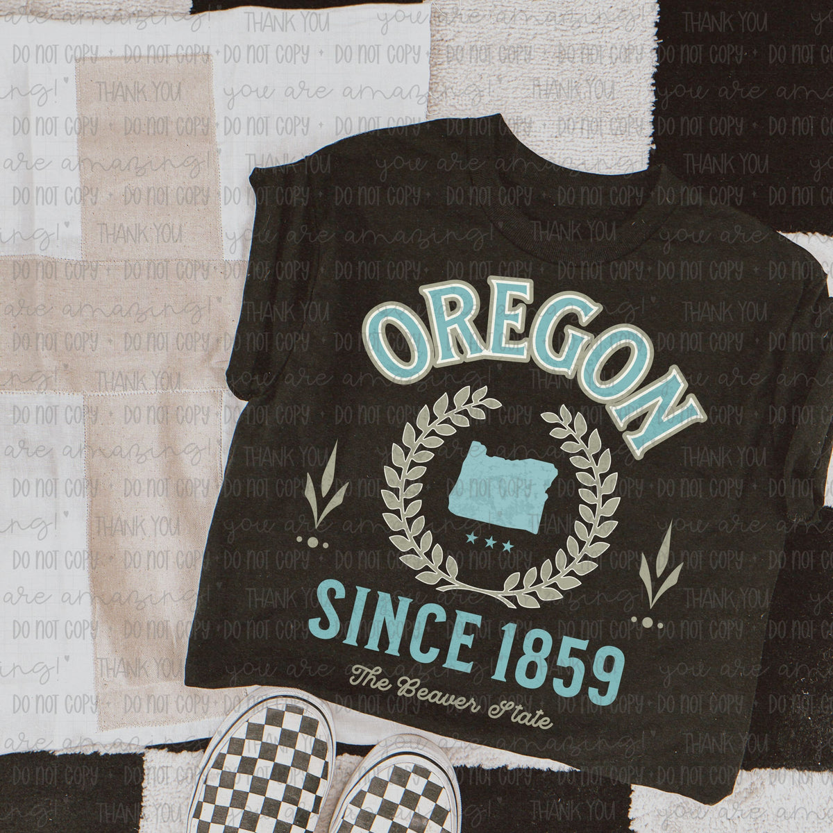 Teal Varsity Letter States (OHDD) DTF transfers