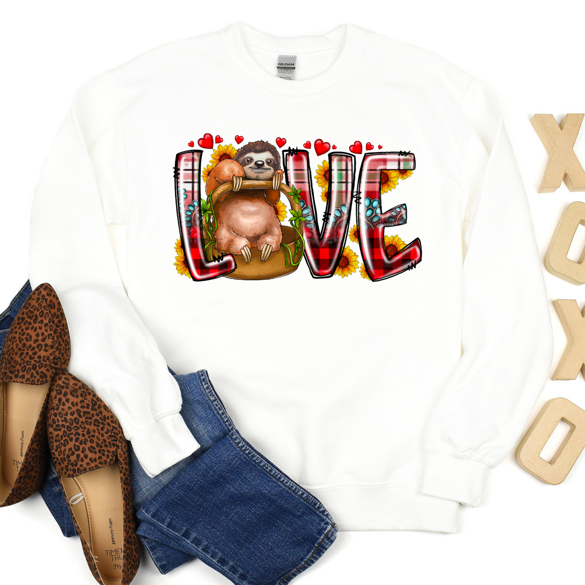 Valentine Love sloth (RD) DTF Transfer