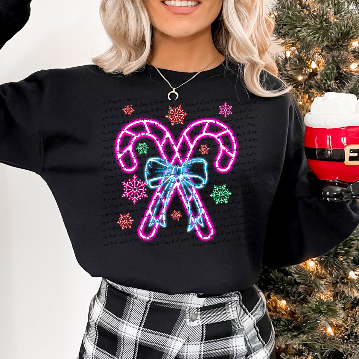 Candy Cane Neon 68544 DTF Transfer