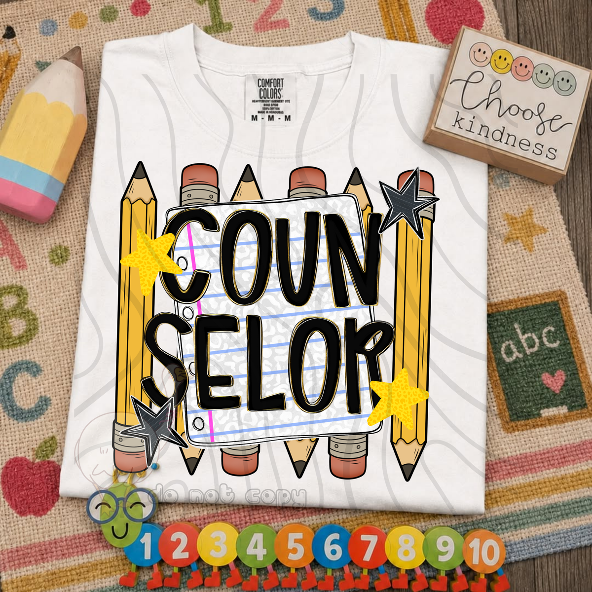 Counselor pencil and stars (DKD) DTF transfer