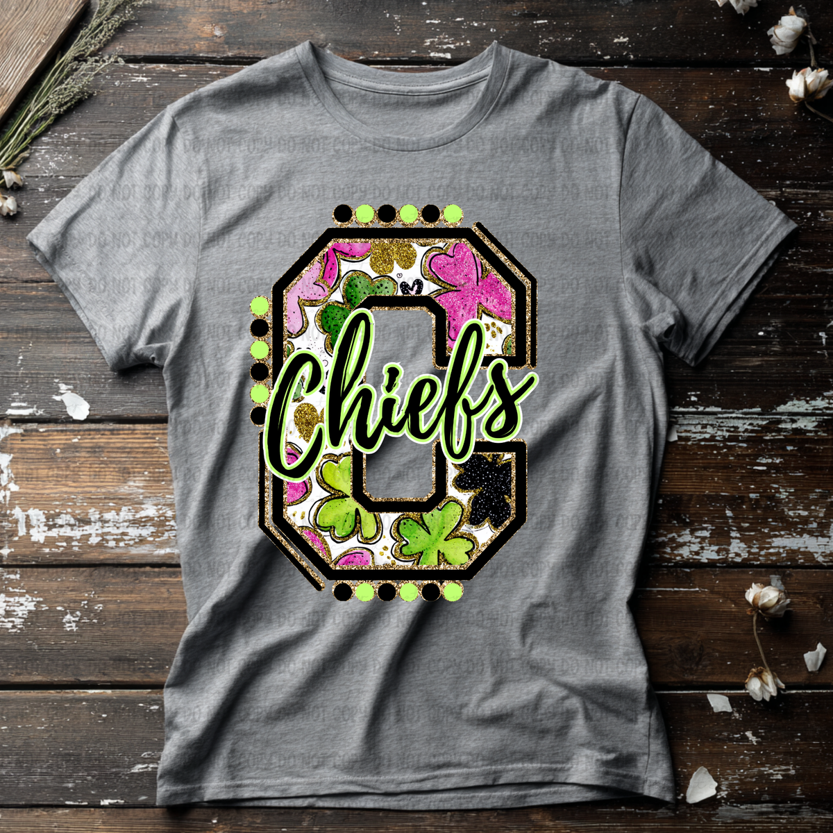 Chiefs letter St. Patrick's Day PINK (Revel) DTF Transfer