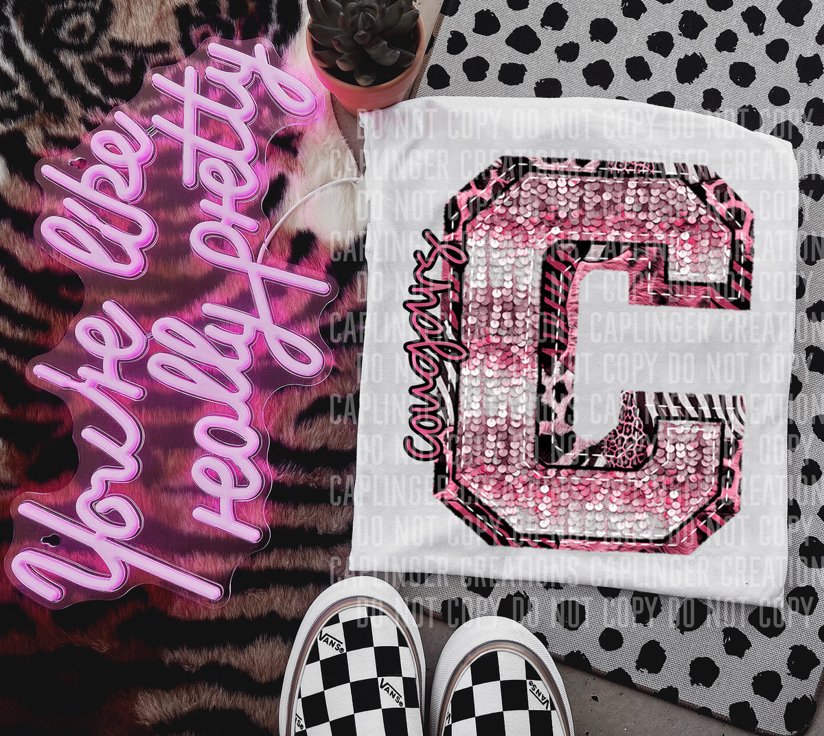 Cougars wild and pink (Caplinger) DTF transfer