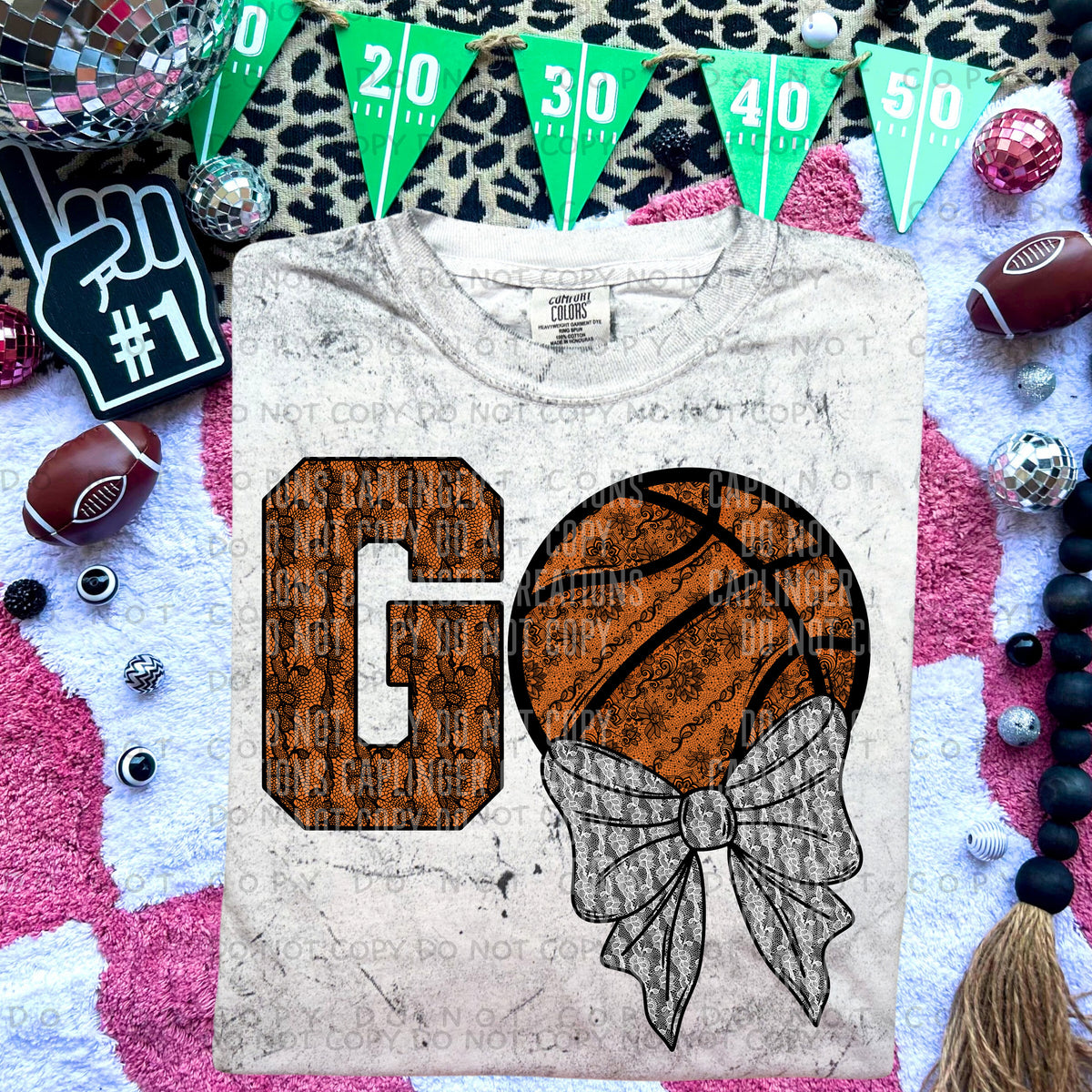 Go basketball with bow (Caplinger) 87843 DTF transfer