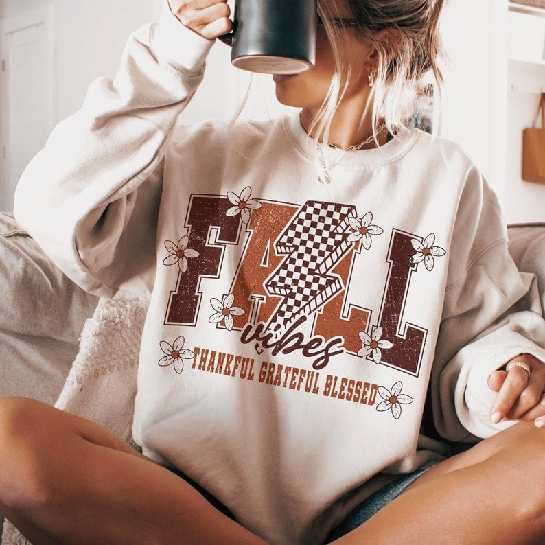 Fall vibes lightning bolt 50987 DTF transfer