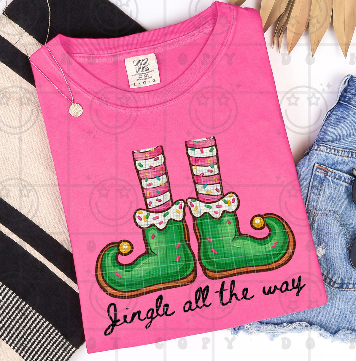 Jingle all the way elf feet (HW) DTF Transfer