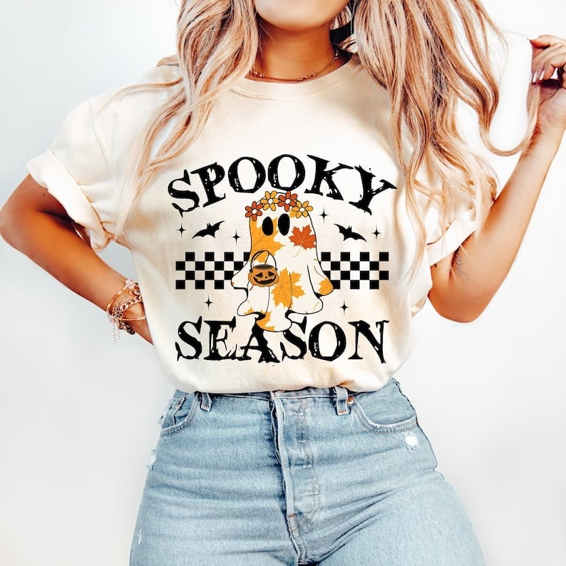 Spooky season floral ghost 58213 DTF transfer