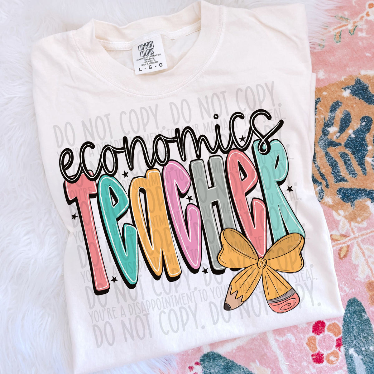 Economics Teacher pencil bow (SWD) DTF transfer
