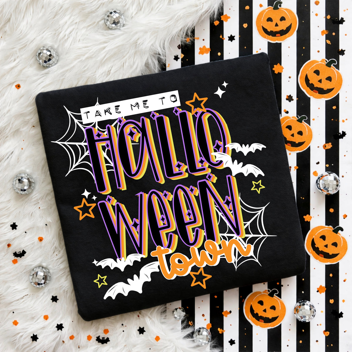 Halloweentown (purple orange green) (white) (CSC) DTF Transfer