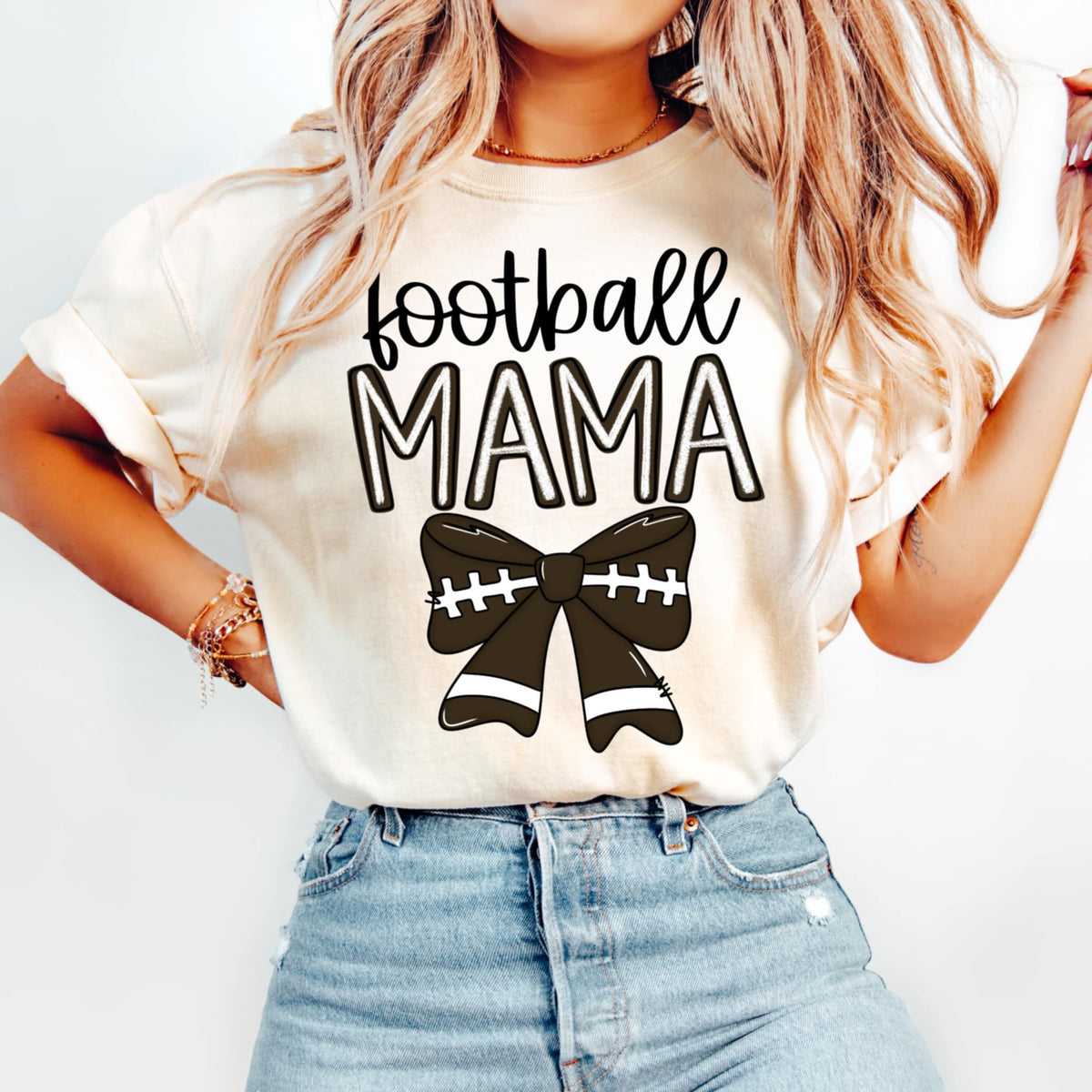 Football mama bow (CMD) 92202 DTF transfer