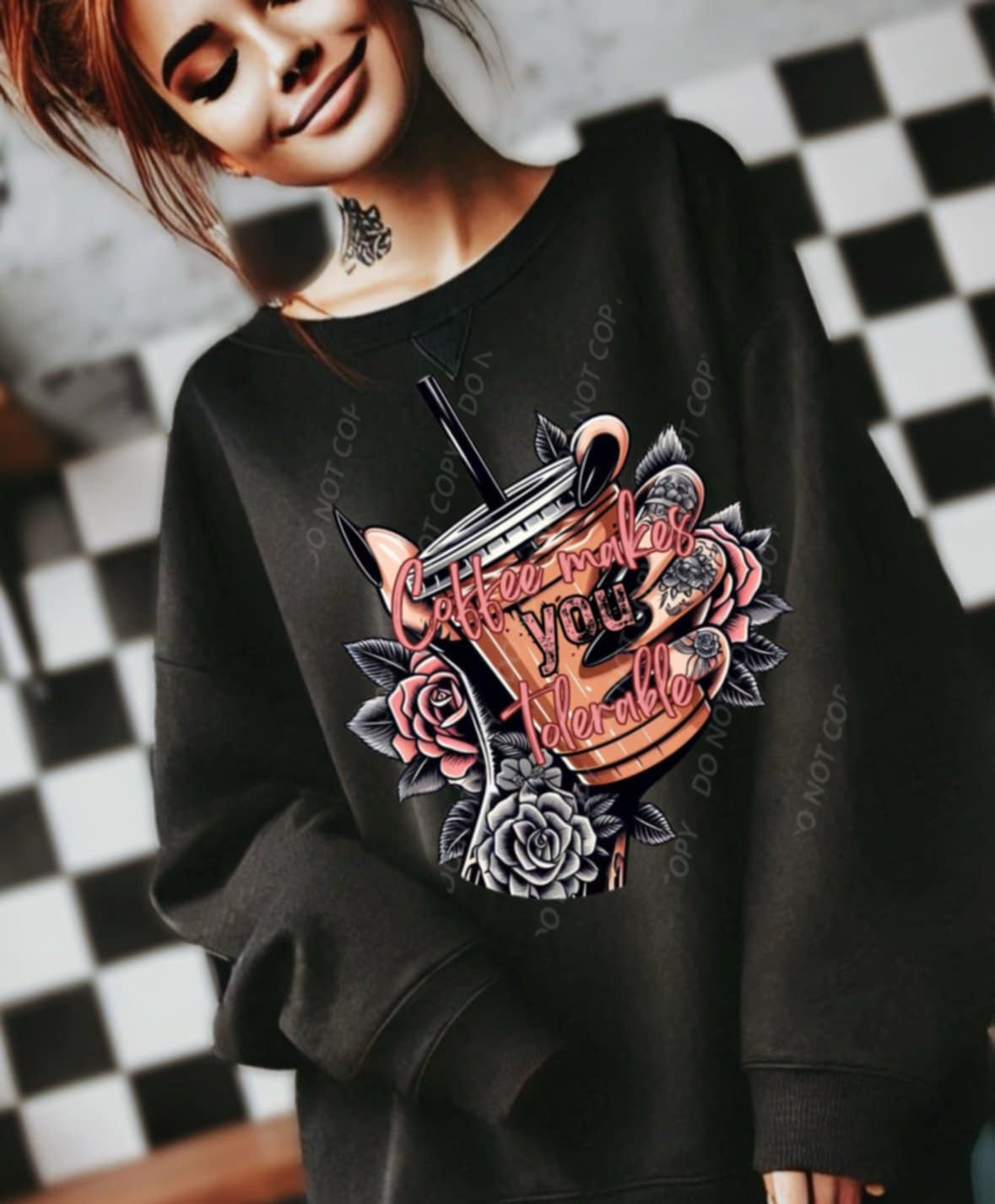 Coffee makes you tolerable 98872 DTF transfer