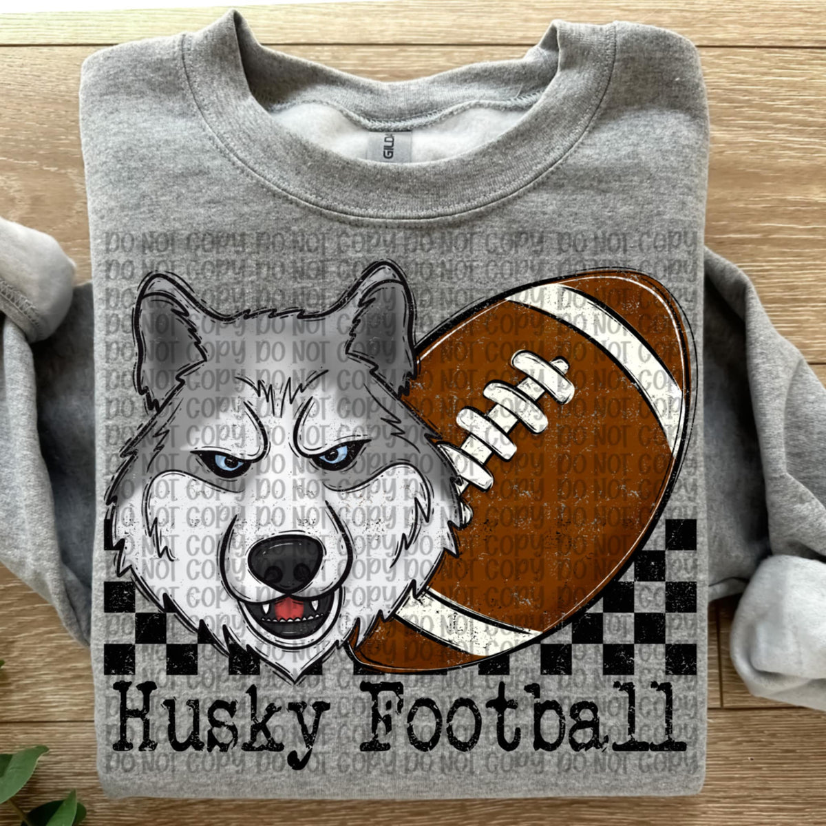 Husky Football Checker VP DTF transfer