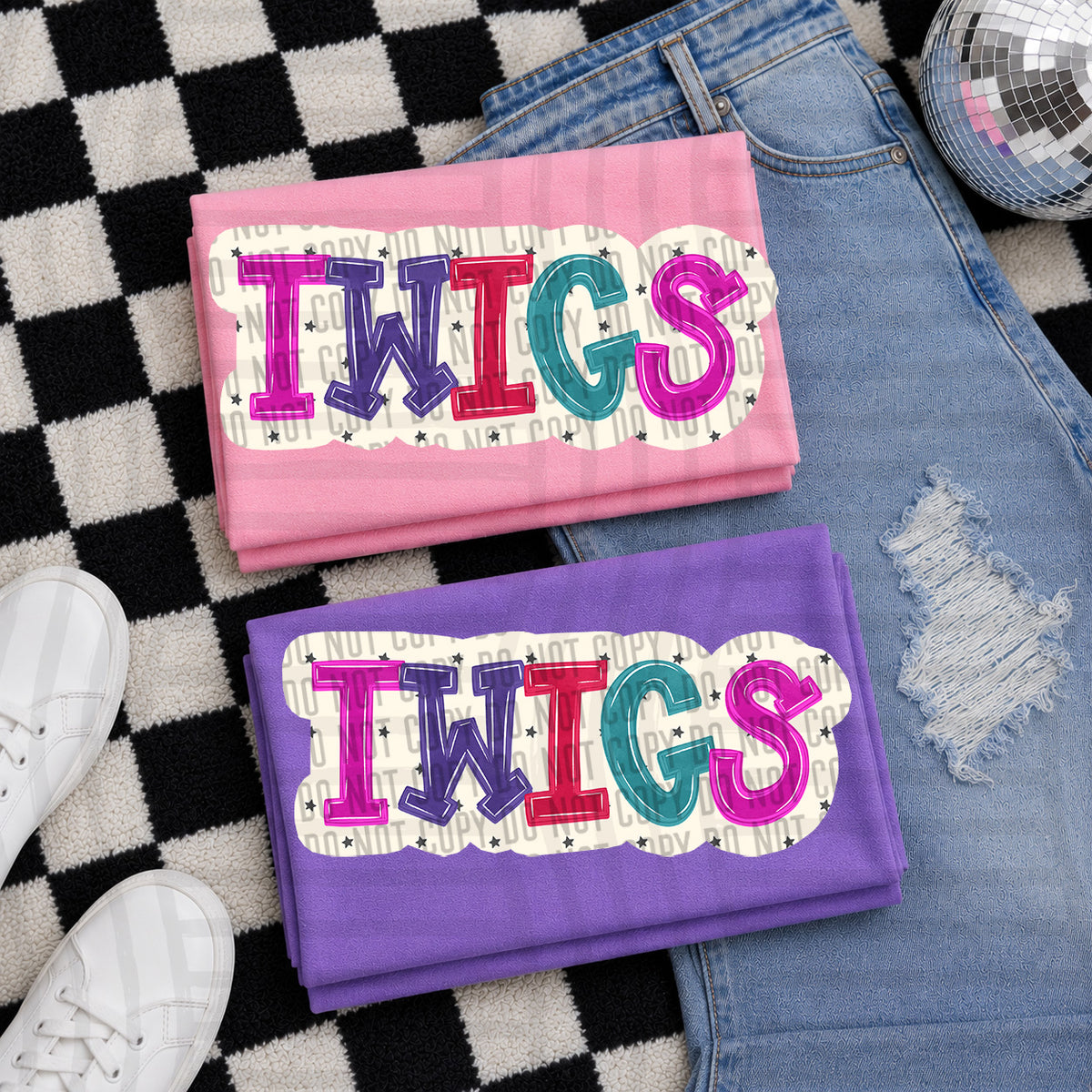 twigs bubble around letters with small stars (Caplinger) DTF Transfer