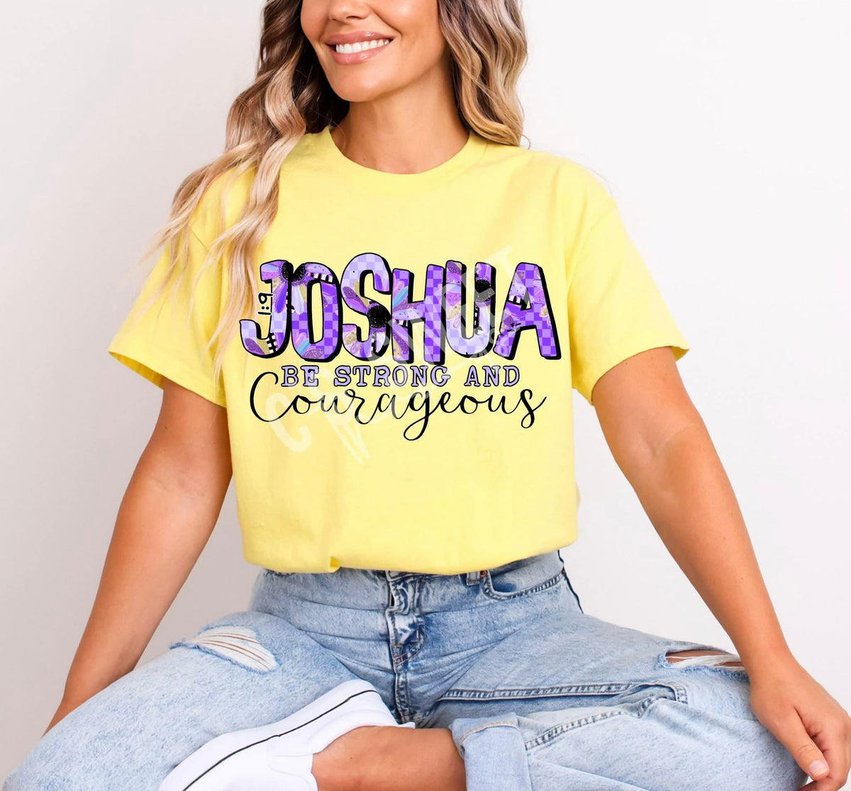 Joshua be strong and courageous purple (C’s) DTF TRANSFER