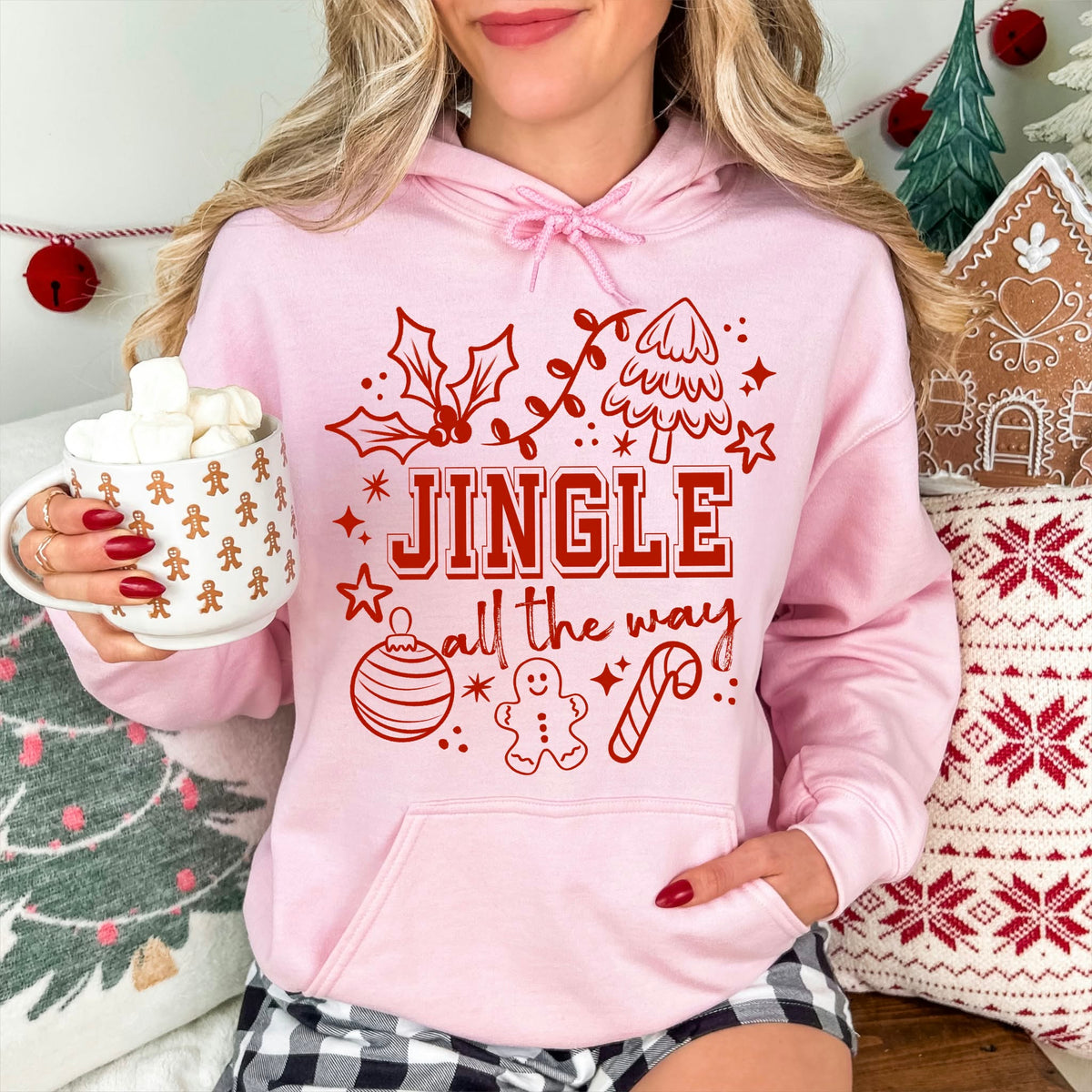 Jingle all the way red Christmas items Sunday Special DTF transfer