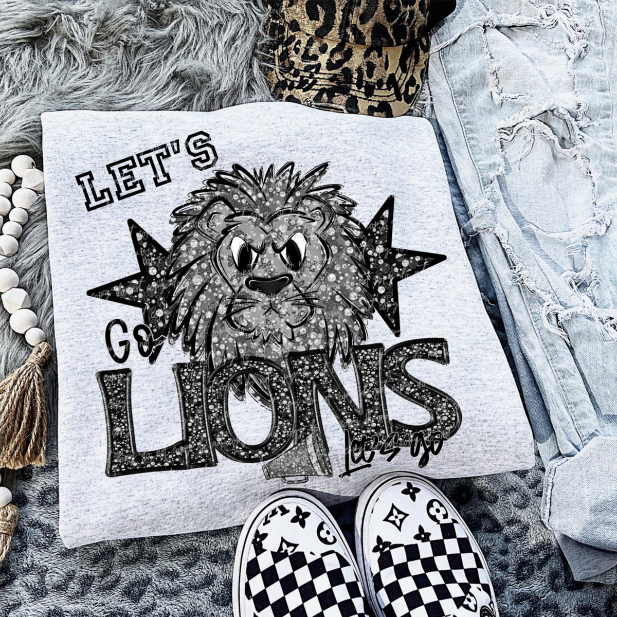 Let’s go lions silver (virgo) 92759 DTF transfer
