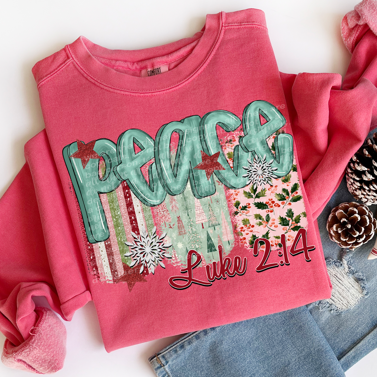 Peace Christmas Brushstrokes (TTD) DTF Transfer