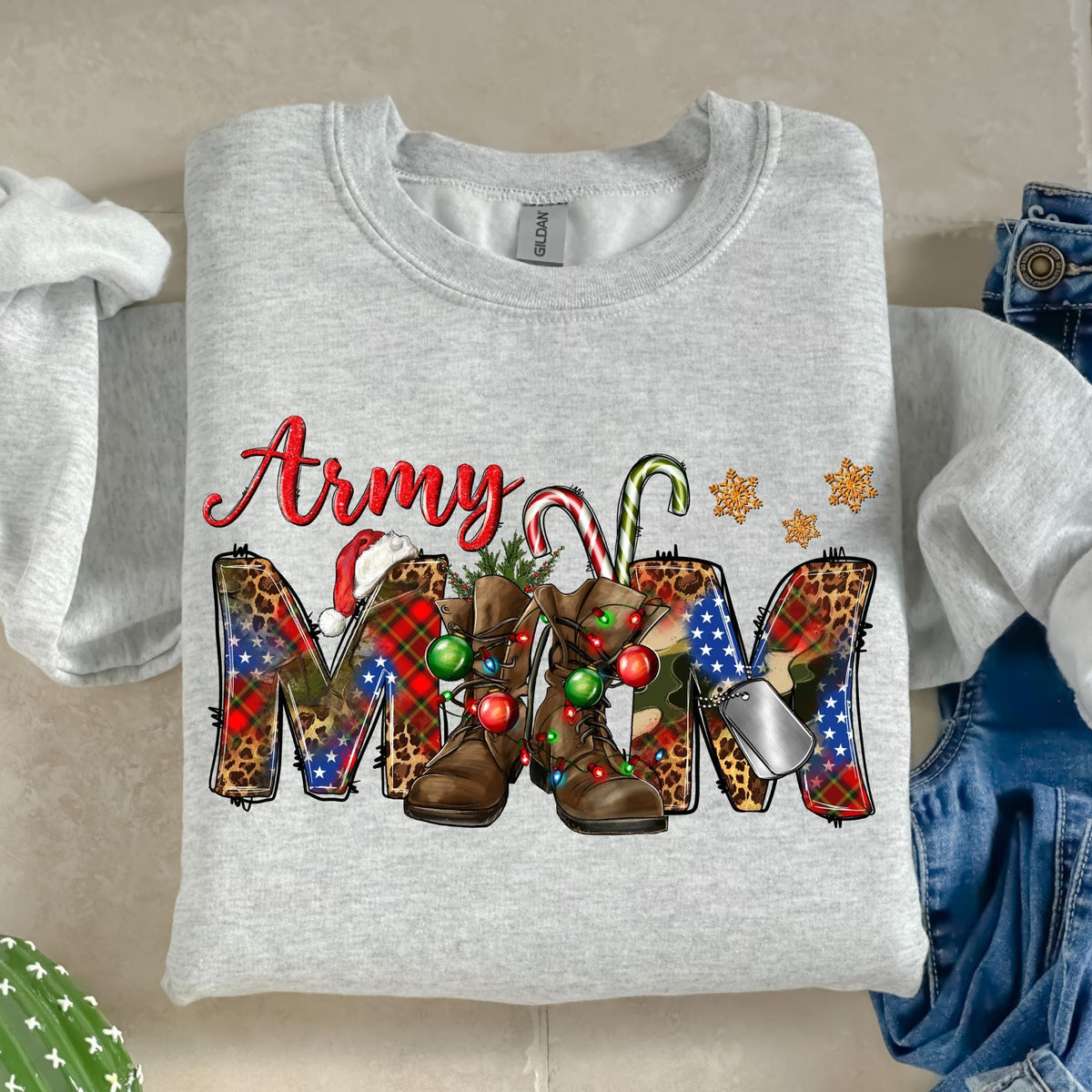 Christmas Army Mom-38550-DTF transfer