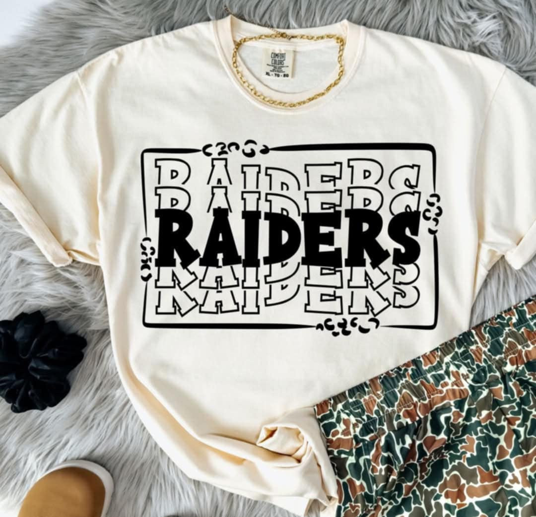 Raiders stacked with frame (S&G) 98107 DTF transfer