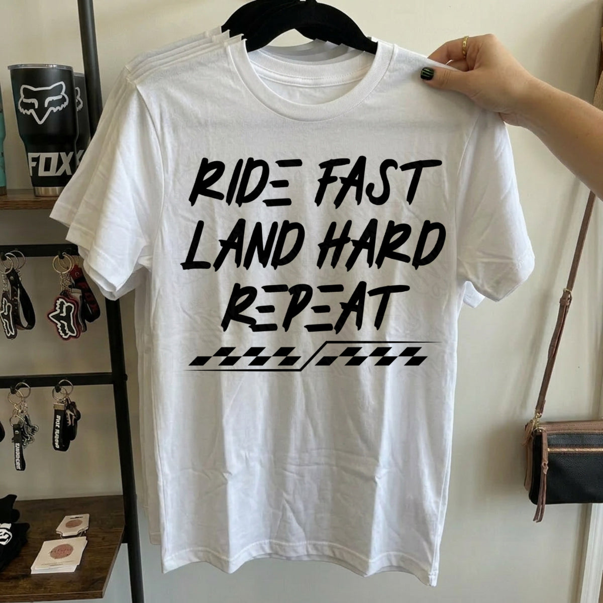 Ride fast land hard repeat (Ink) DTF Transfer