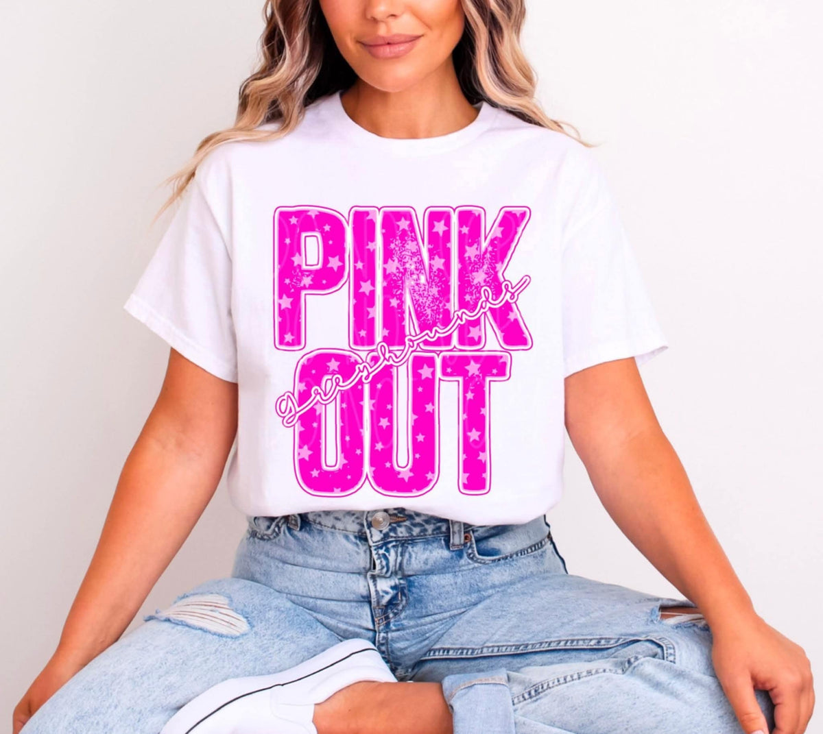 Greyhounds pink Out Mascot pink and stars (C’s) DTF transfer