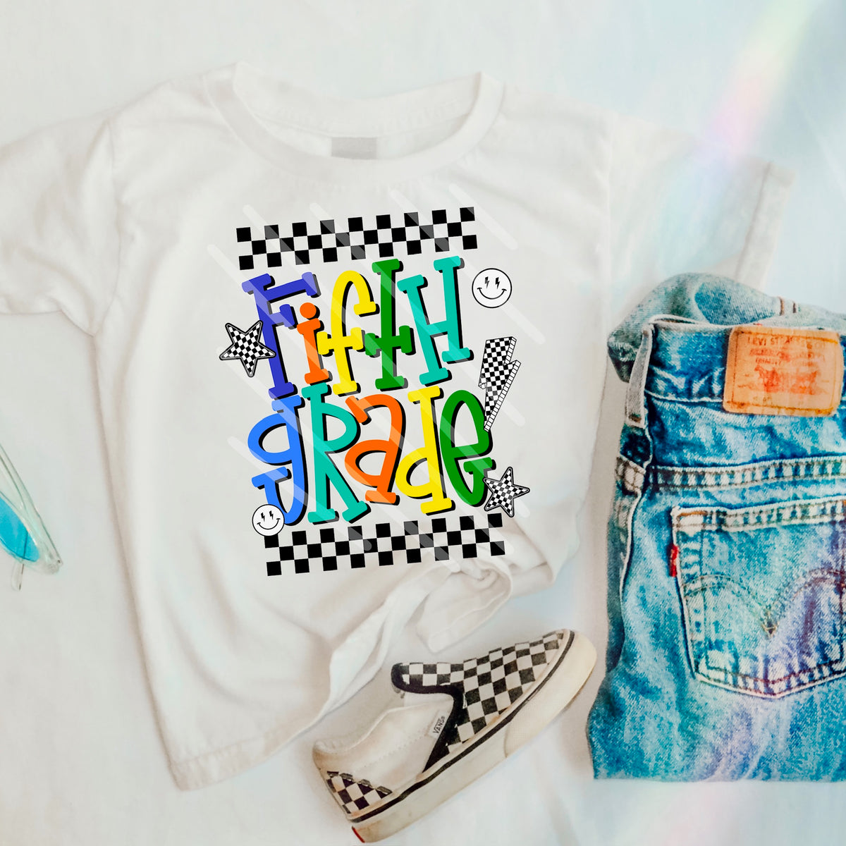 Fifth Grade boy colors with doodles (saved) 114428 DTF transfer