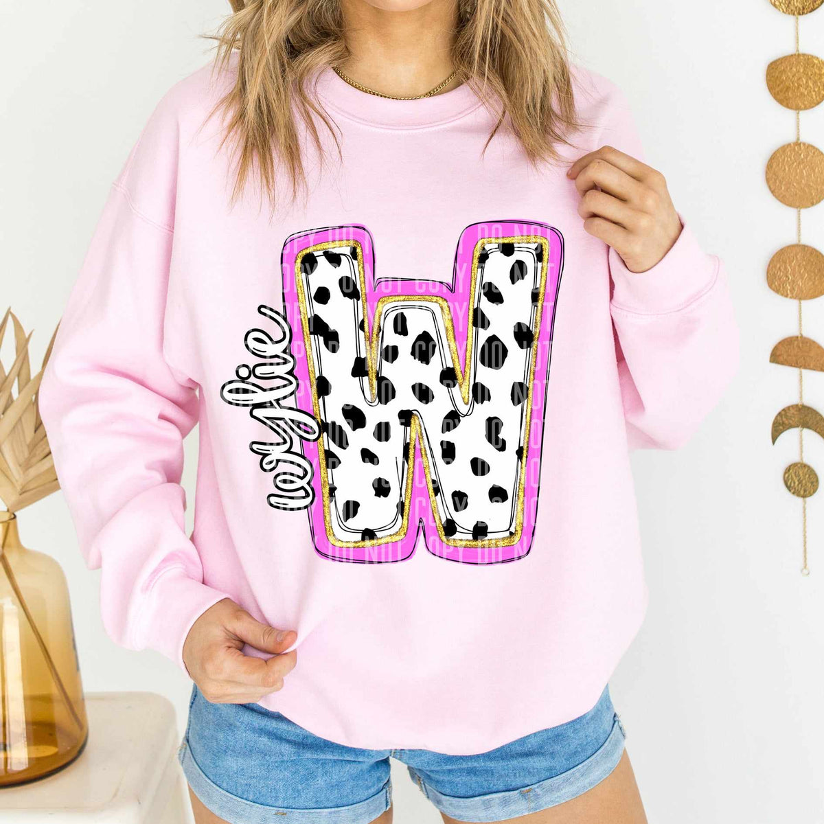 Wylie Polka Font Mascot Caplinger 56222 DTF transfer