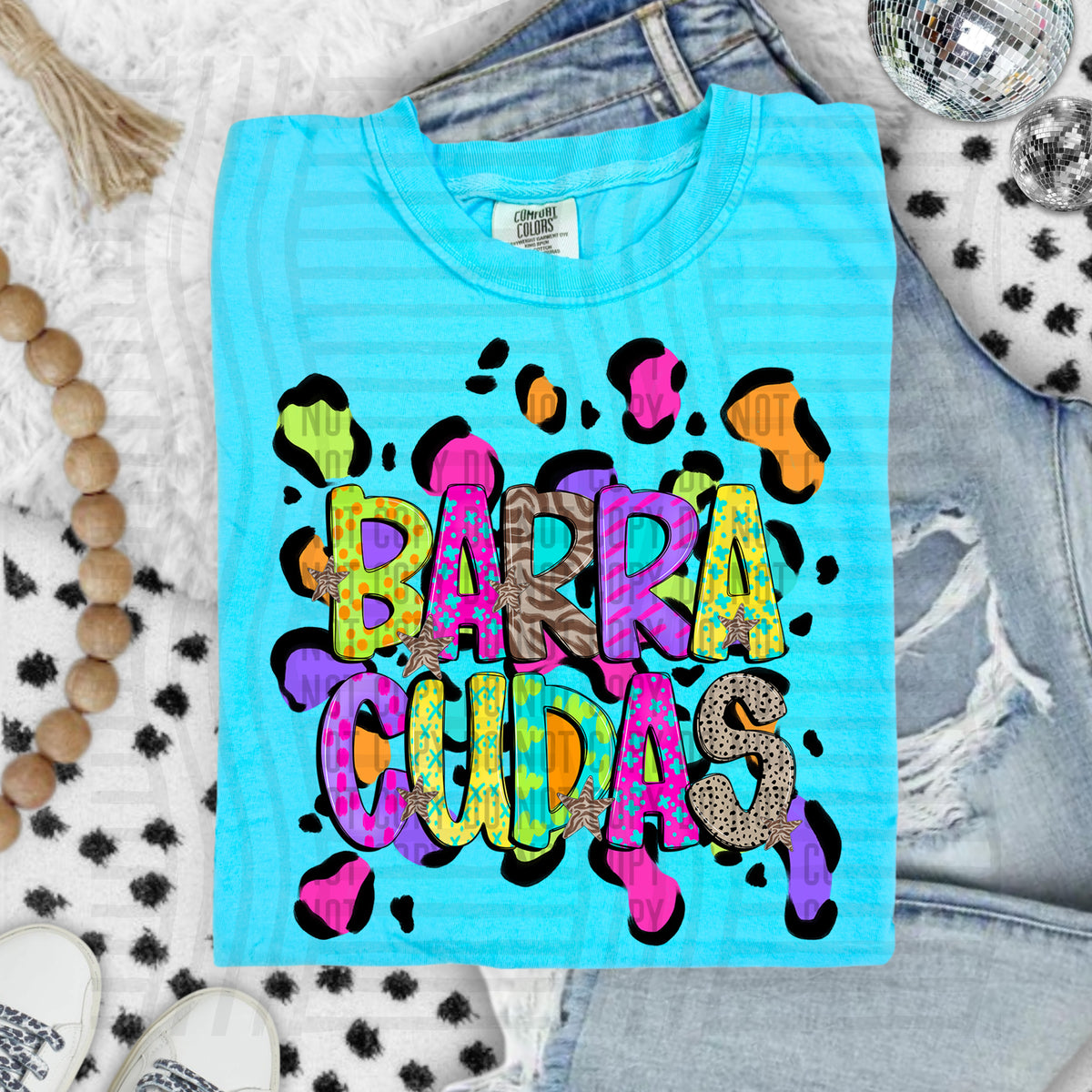 Barracudas Funky Mix Up Leopard Mascot (Caplinger) DTF transfer