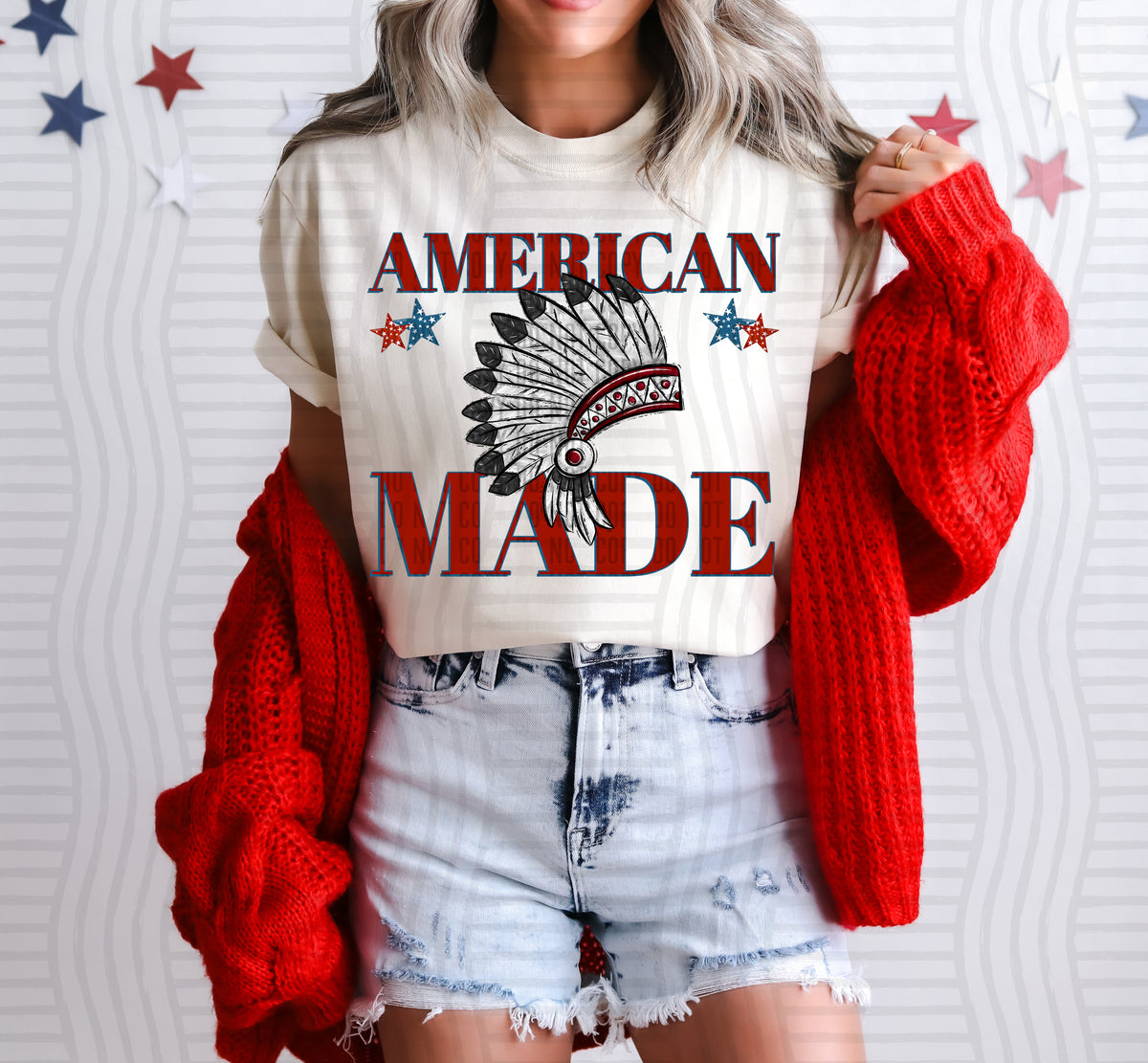 American made Indians (maroon) (Caplinger) DTF Transfer